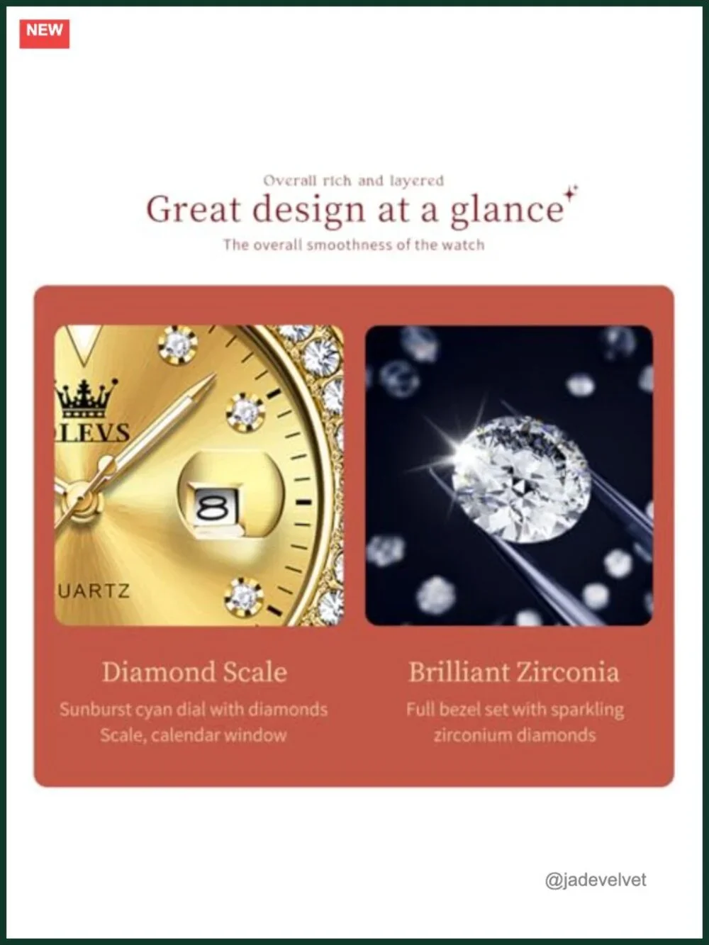 Diamond Dress Watch Analog Female Stainless Steel Waterproof Luminous Day Date